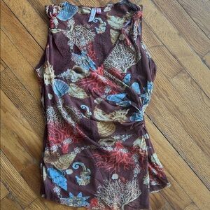 Sweet Pea Brown Top with Sea Life Design